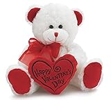 White & Red Happy Valentines Day Plush Teddy Bear Stuffed Animal Gift