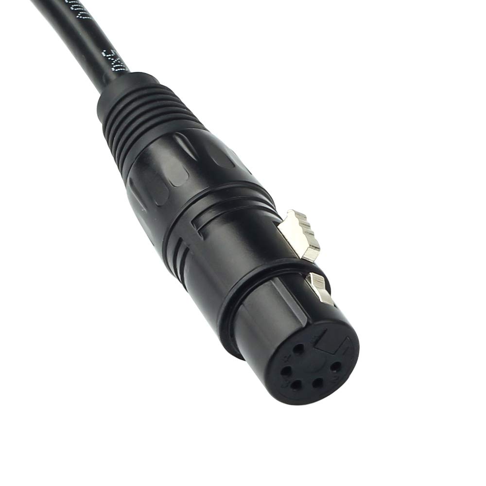 XLR Male 3 Pin to XLR Female 5 Pin DMX 512 Turnaround DMX Stage Light Cable by SiYear, XLR3M to XLR5F Adaptor Cable (12inch / 2Pack) - Image 4