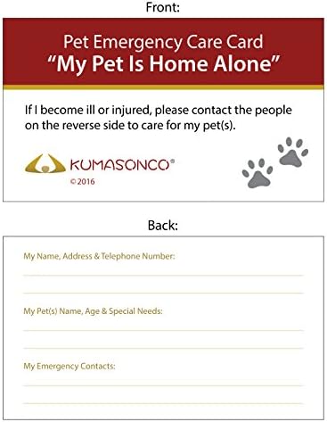 Pet Emergency Care Card