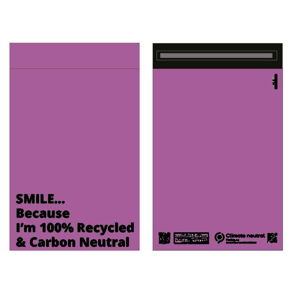 100x Mailer Bags Mailing Envelope Made from 100% Recycled Material Colourful Parcel Shipping Smart Mailer(10 x 14 Inch,Pink)