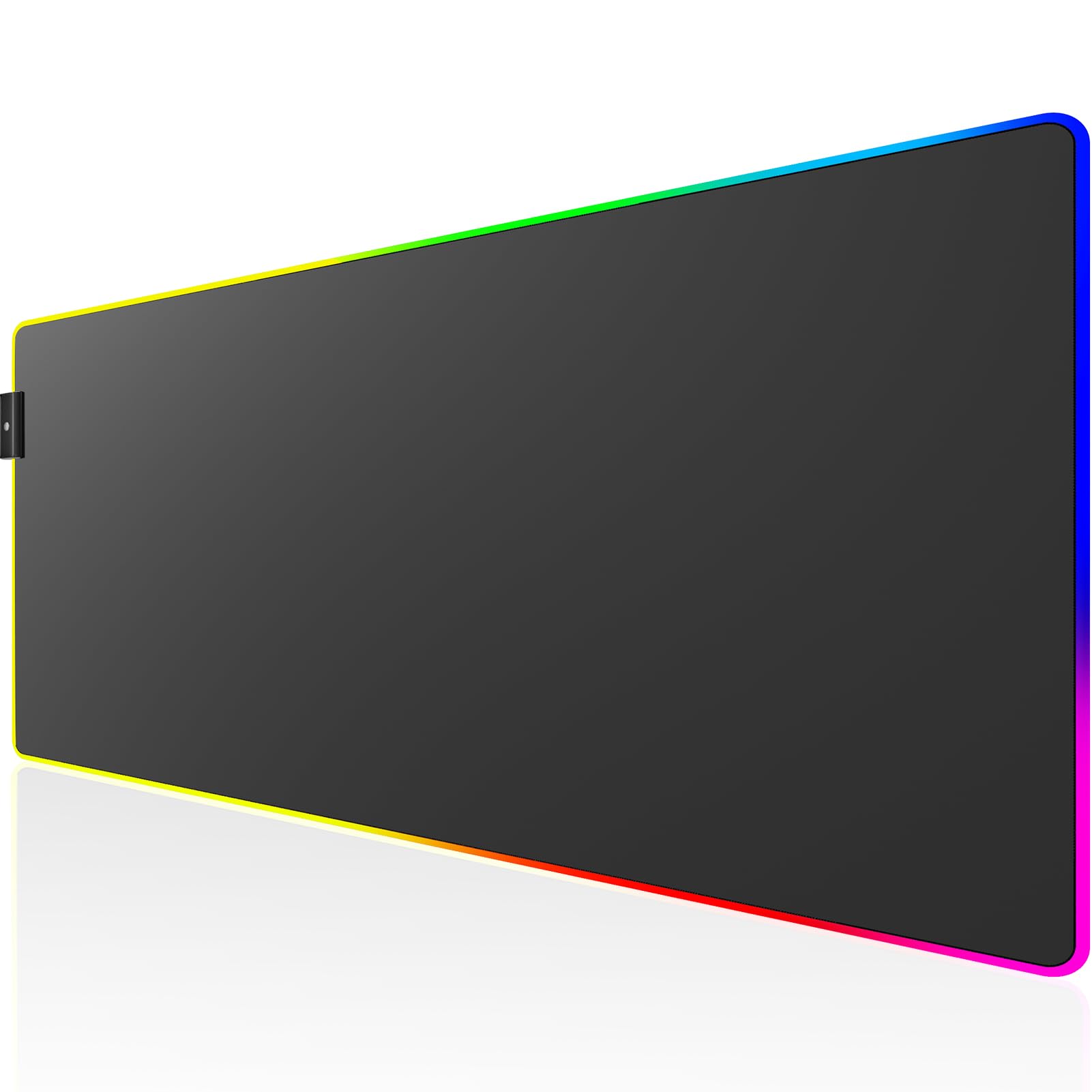 Photo 1 of KTRIO RGB Large Gaming Mouse Pad with Stitched Edges, LED Extended Mousepad with Superior Micro-Weave Cloth, Non-Slip Base, Water Resist Keyboard Pad, Desk Pad for Gamer, Office & Home, 35.4 x 15.7 in