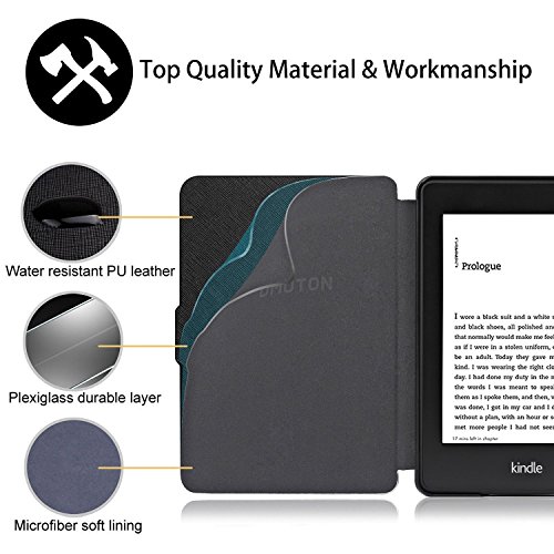 OMOTON Kindle Paperwhite Case Cover - The Thinnest Lightest PU Leather Smart Cover Kindle Paperwhite fits All Paperwhite Generations Prior to 2018 (Will not fit All New Paperwhite 10th Gen),Love Tree