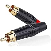 RCA Plugs to Speaker Bare Wire Cables Adapter, HiFi Sound Quality Connector for Audio Video Cable Repair, Speaker Cord - 2 Pack