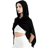 Women Men Medieval Shawl Scarf Linen Cotton Hooded Cowl Multifunctional Shawl Scarf Cape for Halloween Cosplay