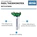 Floating Pool Thermometer by Aquatix Pro Cool Style Water Temperature Thermometers with String, Shatter Resistant, for Outdoor & Indoor Swimming Pools, Spas, Hot Tubs & Aquariums (Alligator)