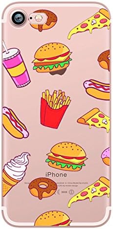 Pineapple Panda Flamingo Giraffe Bird Pizza Art iPhone X Case, Apple iPhone 8 Cover Case,Soft Clear Cover Case for iPhone X 7 7S 8 8 Plus (Pizza French Fries, for iphone x)