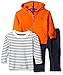 Nautica Baby Boys' Three Piece Fleece Set with Hoodie, Tee and Denim Pant