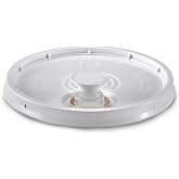 3.5, 5, 6, 7 Gallon White Plastic Snap-on Pail Lid w/ Pour Spout ~ (1 Lid) ~ HDPE (High Density Polyethylene) Utility Bucket Top for Pouring Contents