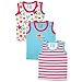 Luvable Friends Sleeveless Tops 3 Pack, Starfish, 0-3 Months