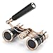 Opera Glasses / Binoculars w 3 x 25 in, For Travel Hiking Bird Watching Adults Kids (Lorgnette, with Handle - Black)