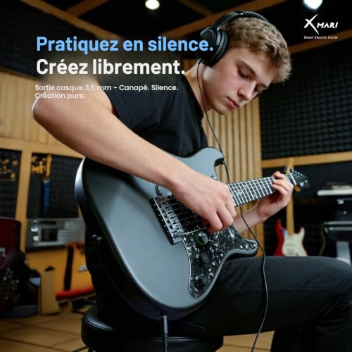 Enya XMARI Smart Electric Guitar with Built-in DSP Effects, 4 Presets, USB-C OTG Recording, Headphone Output, Custom Ceramic Pickups, Carbon Fiber Body, with Bag