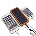 20000mAh Solar Power Bank ,Solar Charger External Backup Battery Pack Dual USB Solar Panel Charger with 1LED Light Carabiner Portable for Emergency Outdoor Camping iPhone Android Cellphones