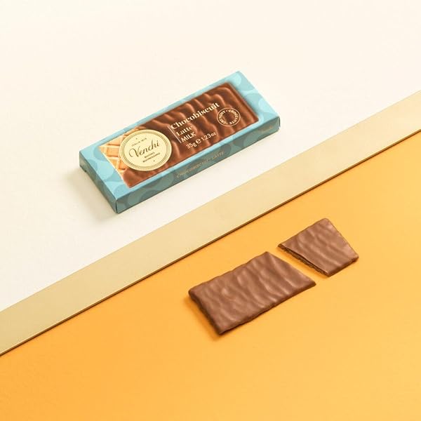 VENCHI – CHOCOBISCUIT SNACK – MILK CHOCOLATE – COATED DOUBLE WAFER BISCUIT, 1.23 OZ – SNACK IDEA – GLUTEN FREE