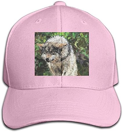 QIYYQI Wolf Easy Adjustable Unconstructed Youth Comfortable Baseball Cap Polo Style Low Profile Pink