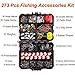 Fishing Accessories Tackle Kit Box- 273 Sinker Weights Crossline Barrel Swivel Snap Hooks Sinker Slides Fishing Bead with Tackle Box