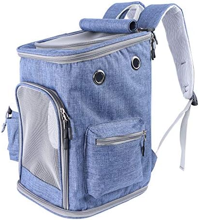 ペットキャリーバッグ ペットバッグ リュック型 抱っこバッグ 通気性抜群 軽量 値引き 青 快適 崩れない 折りたたみ 中小型犬適用 飛び出し防止