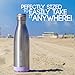 Thermo Tank Insulated Stainless Steel Water Bottle - Ice Cold 36 Hours! Vacuum + Copper Technology - 17 Ounce (Lavender + Steel, 17oz)