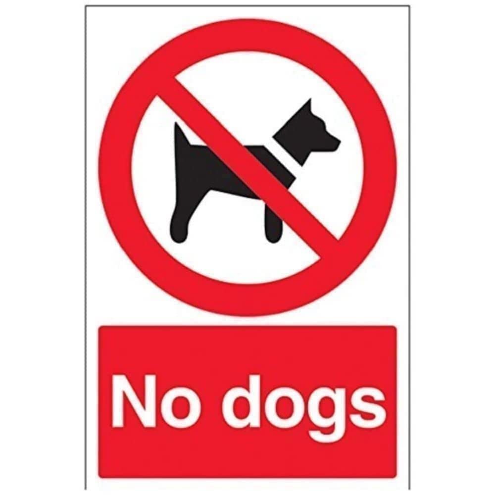 V Safety 54009AU-R No Dogs Prohibition Sign (Red) - Portrait - 200mm x 300mm - 1mm Rigid Plastic, Black/Red โ image 1
