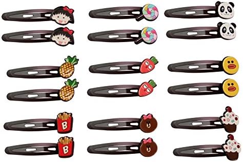 18 Pack 2 Inch Cartoon Hairpins Kids Metal Snap Hair Clips Barrettes for Girl