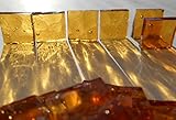 FortySevenGems 100 Pieces Stained Glass Mosaic Tiles 1/2-Inch Lt Amber Cathedral Glass Textured