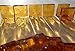 FortySevenGems 100 Pieces Stained Glass Mosaic Tiles 1/2-Inch Lt Amber Cathedral Glass Textured