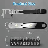 OSDUE Mini Ratchet Wrench Right Angle Magnetic Screwdriver 1/4 Drive view 2