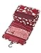 Portable Waterproof Travel Cosmetic Bag - Lady Color Portable Travel Makeup Kit Organizer Bathroom Storage Cosmetic Bag Carry Case Toiletry Bag with Hanging Hook (Wine Flowers)
