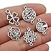 100pcs Craft Supplies Antique Silver Clover Flower Tree of Life Connector Charms for Jewelry Making Crafting Findings Accessory for DIY Necklace Bracelet (M298)
