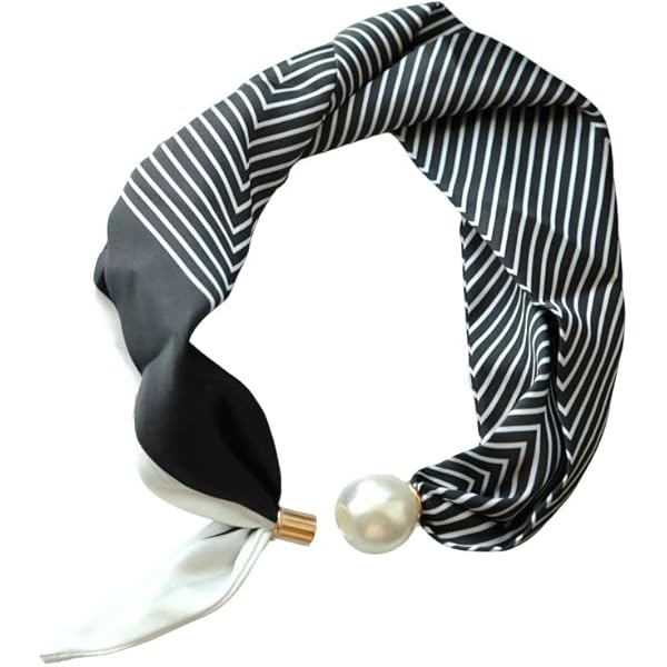 Biiange Pearl Magnetic Buckle Silk Scarf, Collar, Scarf  display picture 1