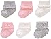 Carter's Baby Girls' Folded Cuff Socks (6 Pack), White/Pink/Grey, 3-12 MONTHS