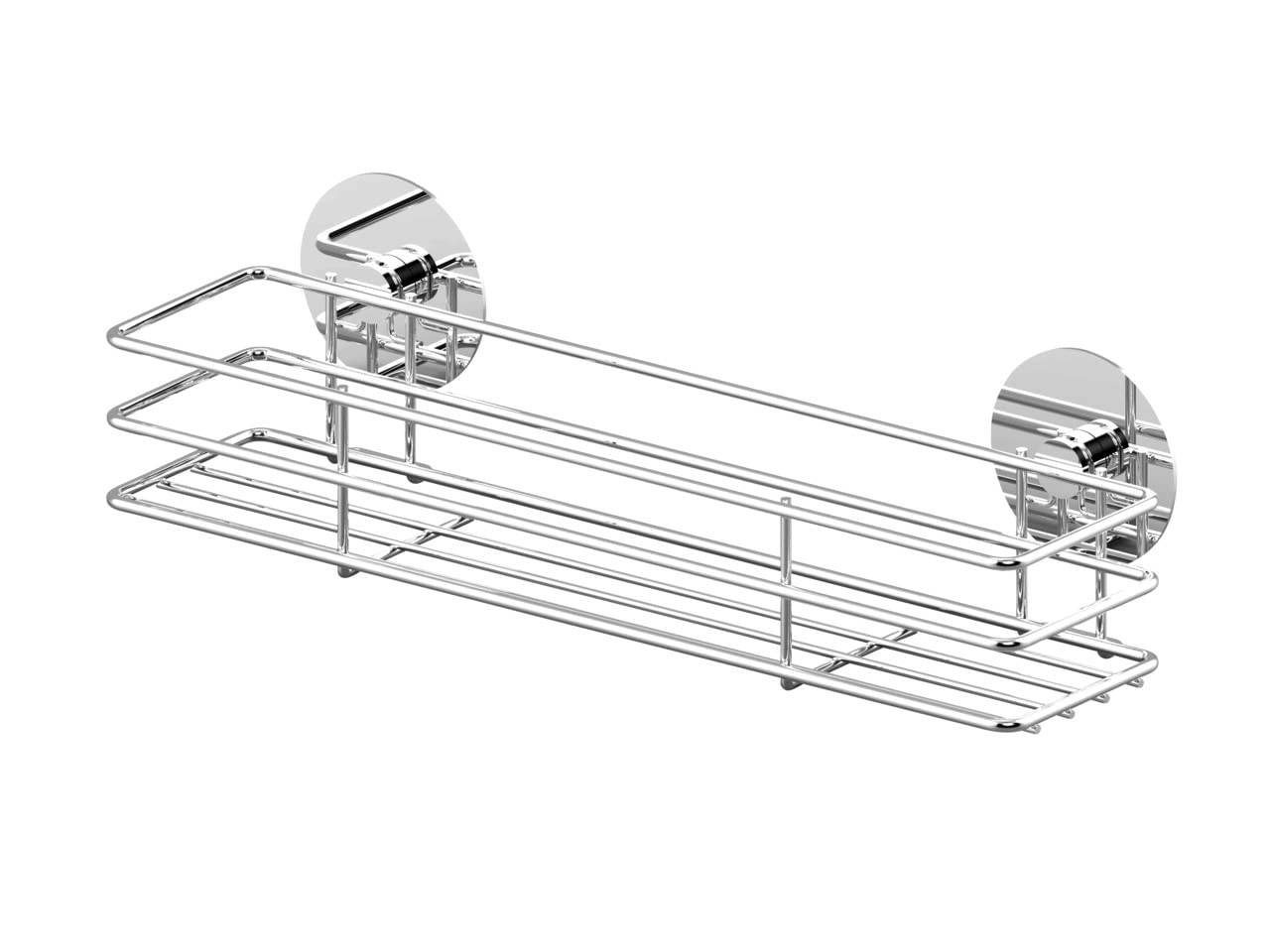 WENKO 5635100 TurboLoc spice rack fixing without drilling, Metal Metal chrome plated, 30 x 9 x 8 cm, Silver shiny