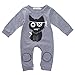 Toddler Baby Boy Girl Cartoon Romper Bodysuit Playsuit Outfits Casual Clothes (18-24 months, Gray)