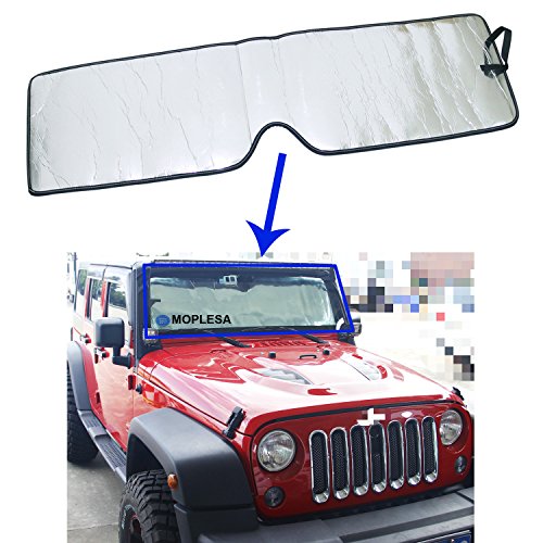 Buy MOPLESA Front Windshield Sunshade for Jeep Wrangler 20072016 Sun