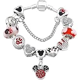 ZEBRAGO Mouse Charm Bracelet Love Heart Jewelry Christmas Gift