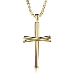 HattiDoris Baseball Corss Necklace for Men