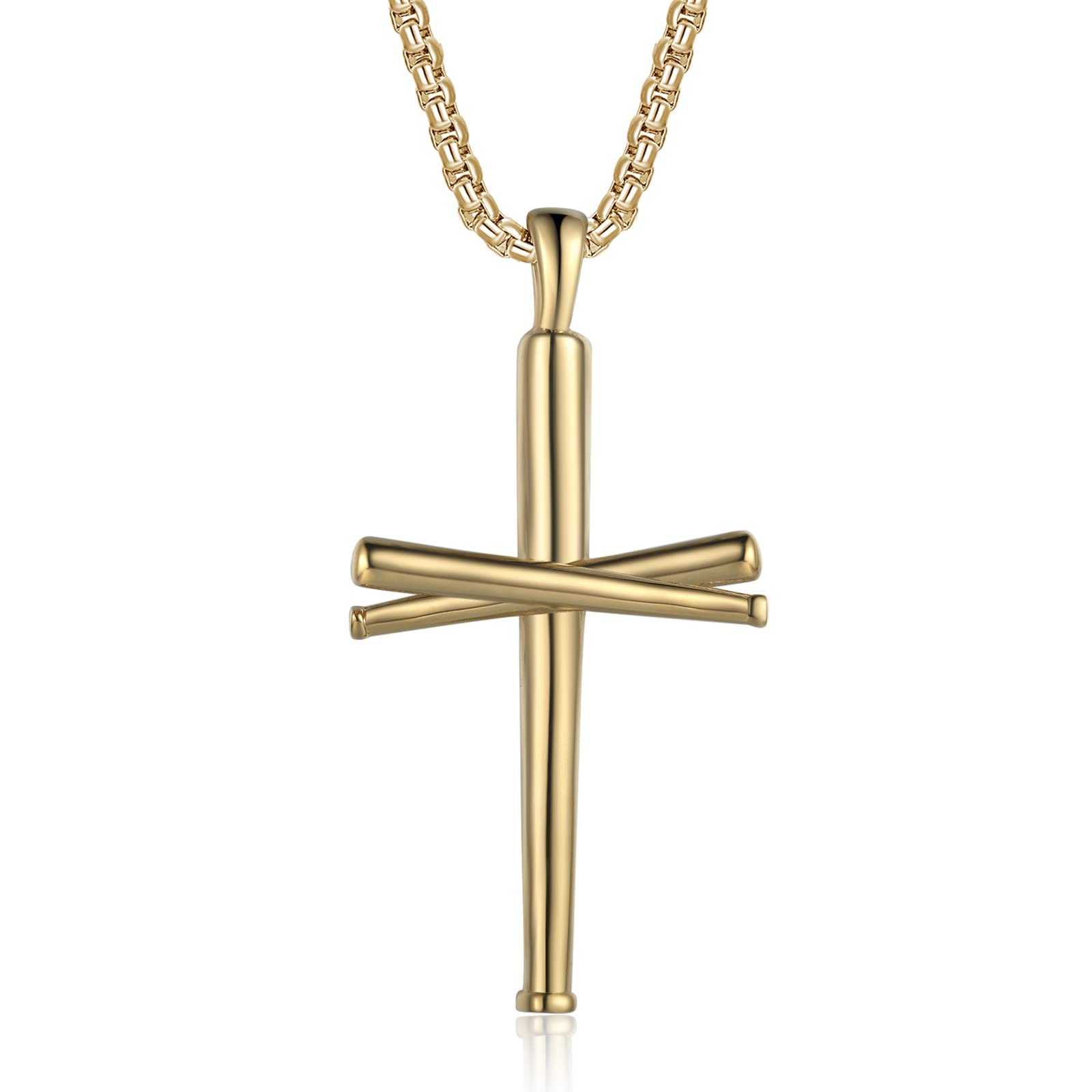 HattiDoris Baseball Corss Necklace for Men