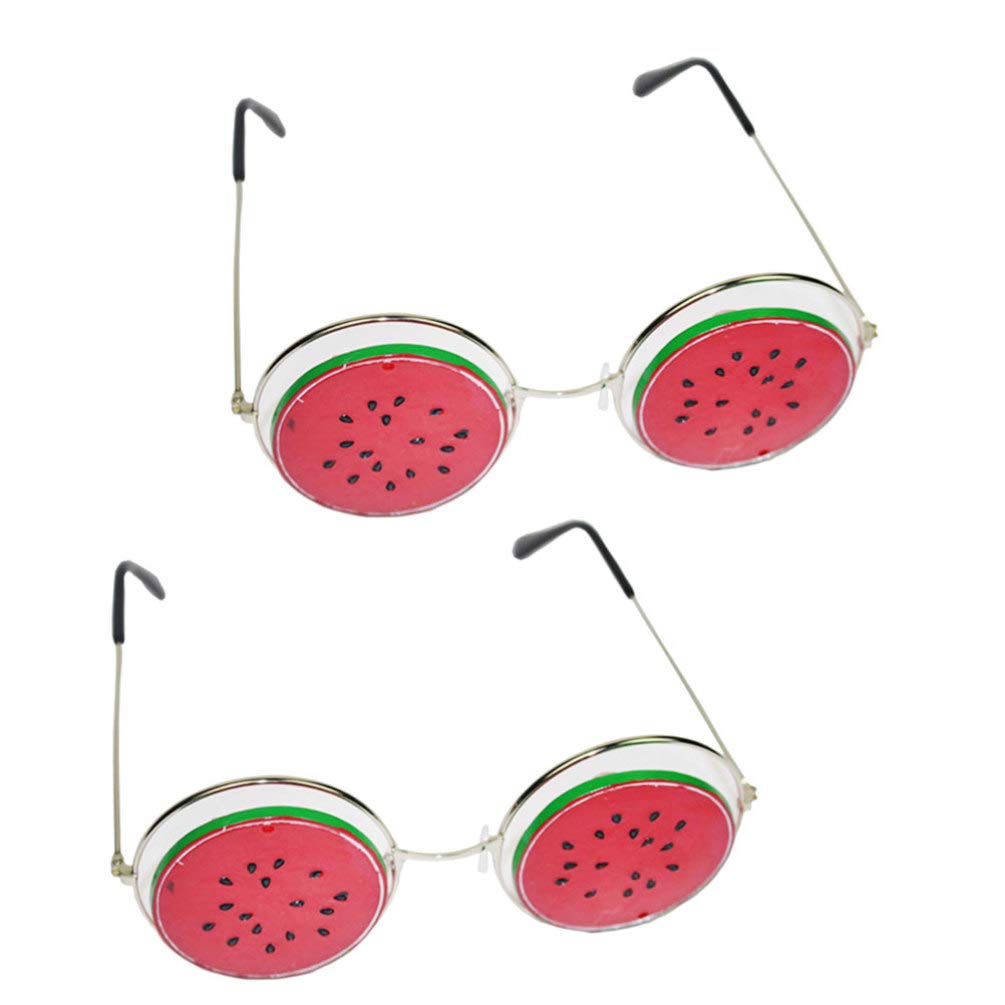 Amosfun 2pcs Funny Fruit Glasses Watermelon Party Glasses Hawaii Themed Photo Props Party Accessory for Kids and Adult