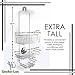 Gecko-Loc Extra Long Adjustable Length over the showerhead hanging shower caddy - bathroom caddies - for Shampoo, Soap, & Razors - Silver
