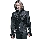 Devil Fashion Steampunk Men Shirts Gothic Shining Printing Tuxedo Shirts (XL, Black)