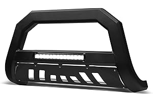 Armordillo USA 7179882 AR Bull Bar Bumper Guard with LED Bar - Matte Black Fits 2016-2022 Toyota Tacoma
