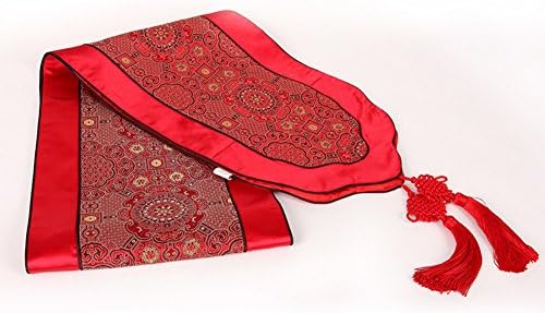 Wind table runner silk Chinese high-end China/ Chinese coffee table mahogany table runner/ flag-C 40x280cm(16x110inch)