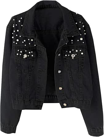 black denim studded jacket