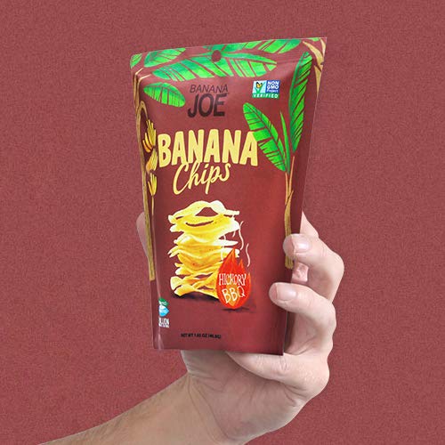 BBQ FLAVORED CHIPS , GLUTEN-FREE HEALTHY SNACKS FOR ADULTS & KIDS – VEGAN & PALEO APPROVED – A “POTATO CHIP” THAT’S GOOD FOR YOU (MADE FROM 100% REAL BANANA) (HICKORY BBQ, 1)