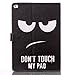 MonsDirect Case for iPad 9.7 Inch 2017 2018/iPad Air 1/2, PU Leather Case Card Slots Wallet Cover with Stand for iPad 9.7 Inch 2017 2018 & iPad Air 2 & Air 1, Don't Touch My Pad