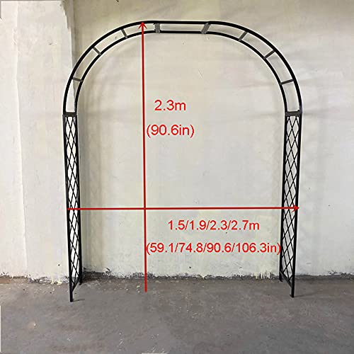 GEREP Eisen Rosenbogen Torbogen, Gitterdesign, Verwendet FüR Rosenkletterpflanzen, Terrassen, Gartendekorationen/Schwarz… – Bild 3