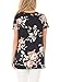 Chase Secret Womens Floral Printed Knot Front Tee Shirt Tunic Large Black