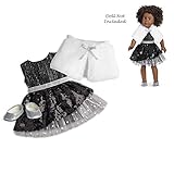 American Girl Truly Me Black Sparkle Outfit in Bag for 18