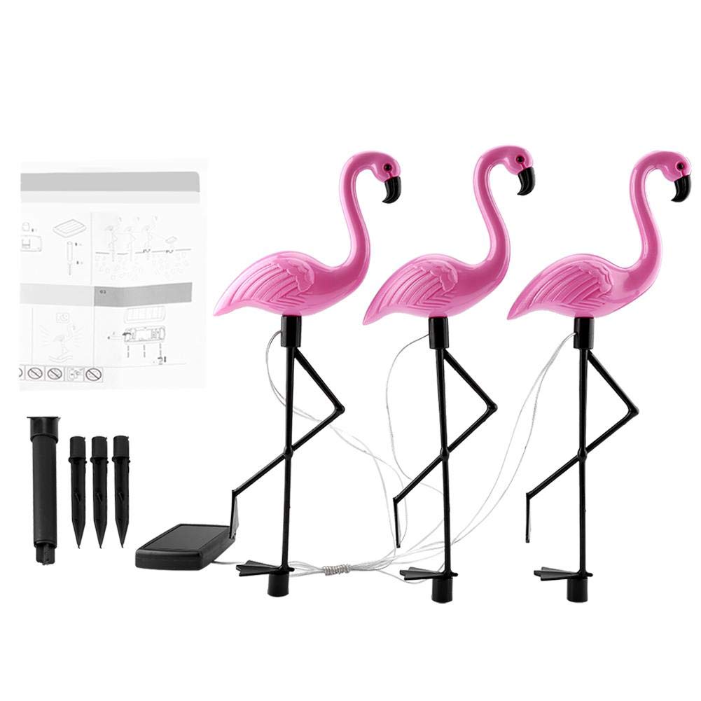 Ymiko Outdoor Solar Garden Lights, Solar Flamingo Decorative Light Pathway Light Stake Lights for Patio, Yard, Driveway