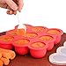 Tinydazzle Baby Food Container In Square Shape, Nine Portions Of Cute And Perfectly Safe Silicone Canisters, Portable And Perfect For Travelling, Microwave And Dishwasher Safe, Red