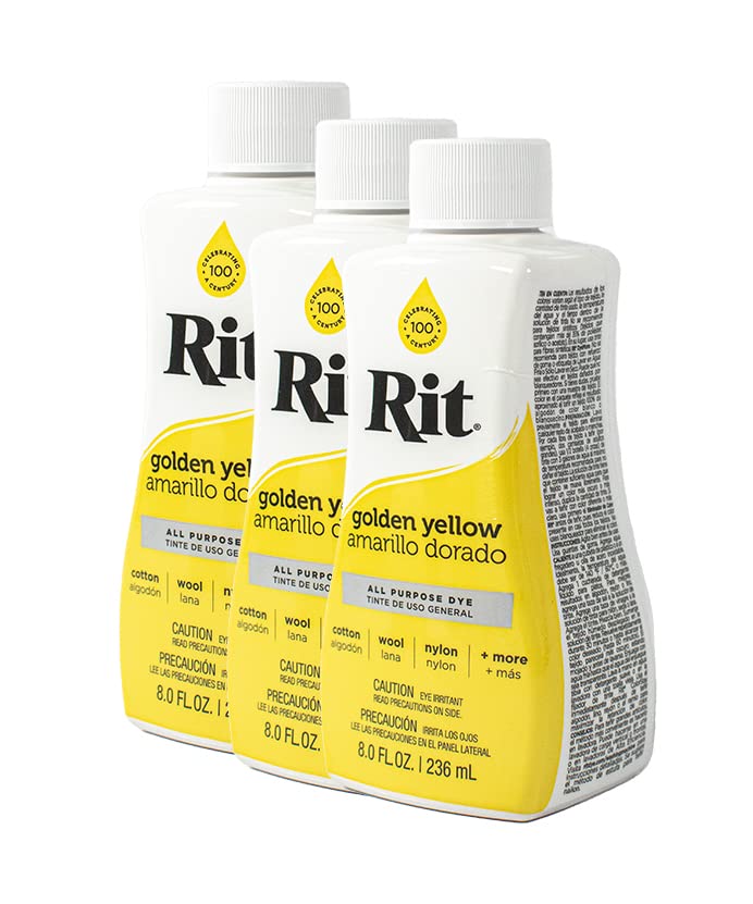 Rit Dye Liquid 236ml Golden Yellow Pack of 3
